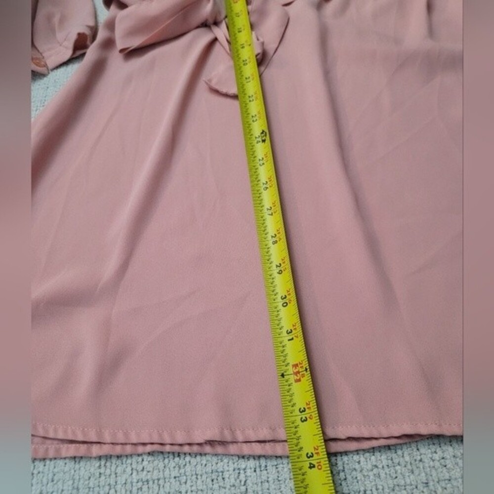 Rue 21 Pink Shirt Dress Tie waist front pockets 3/4 sleeve - Picture 7 of 8